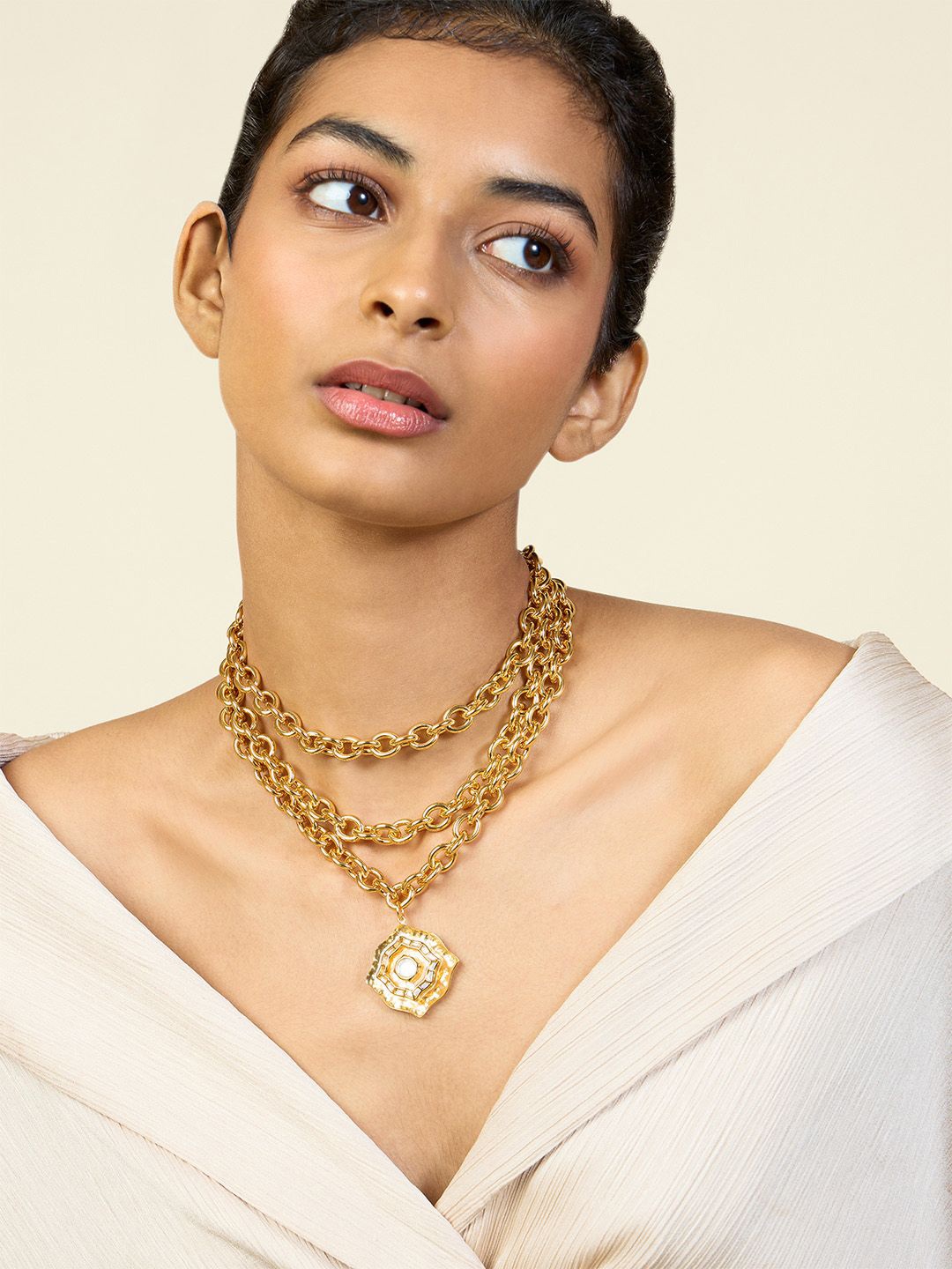 

Isharya Brass Gold-Plated Choker Necklace