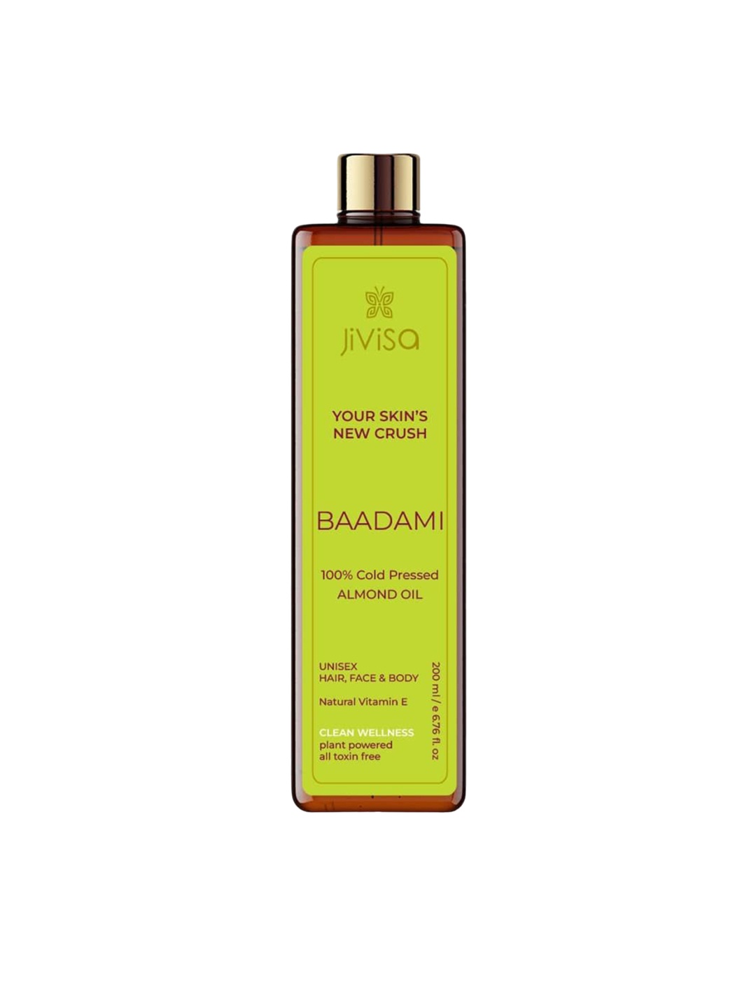 

JiViSa Baadami 100% Cold Pressed Almond Oil For Healthy Skin & Hair - 200 ml, Transparent