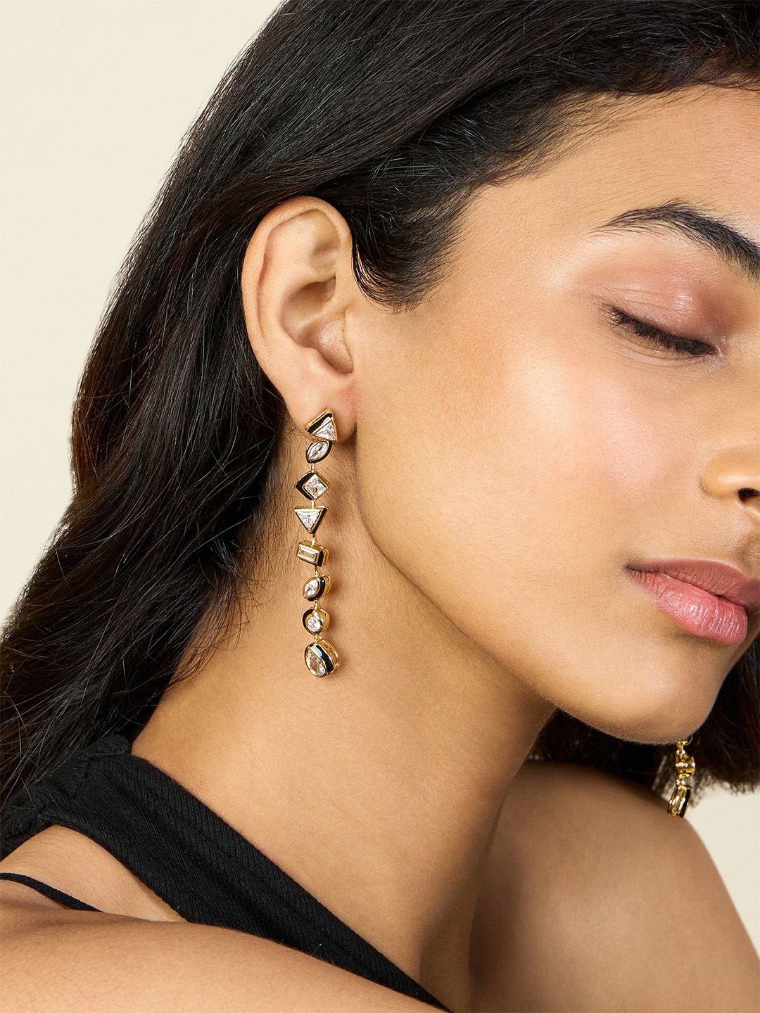 

Isharya Contemporary Drop Earrings, Black