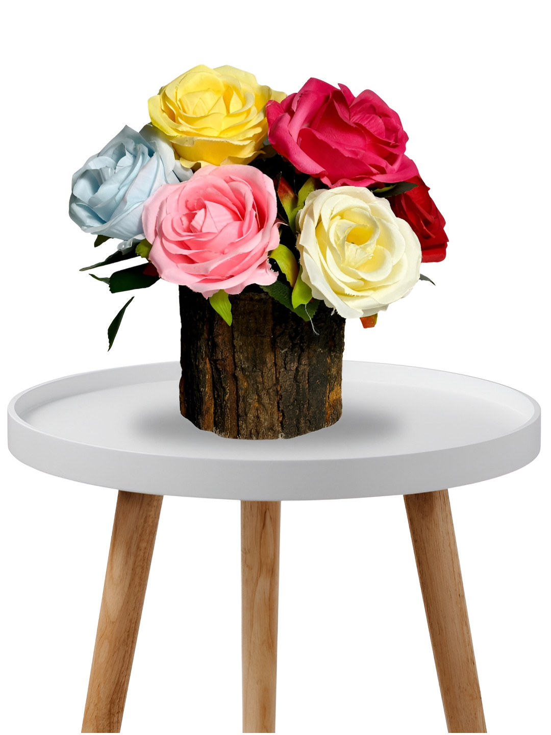 

Dekorly Multicoloured 1 Pieces Rose Artificial Flower With Pot, Multi