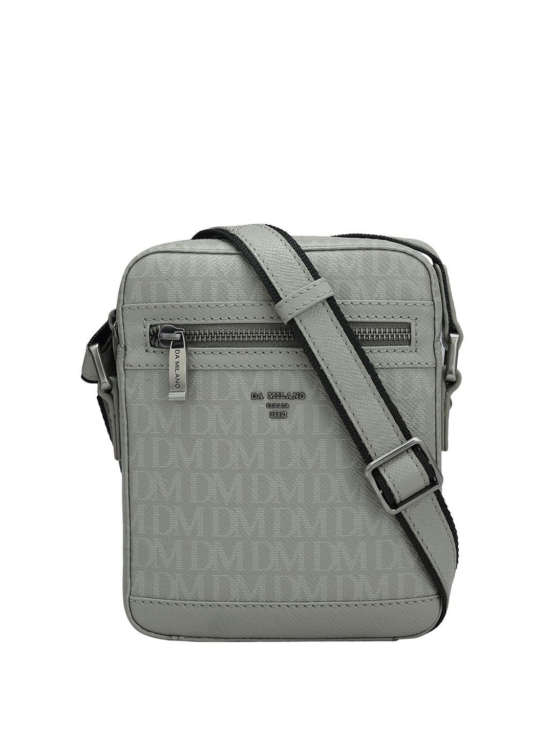 

Da Milano Men Textured Messenger Bag, Grey