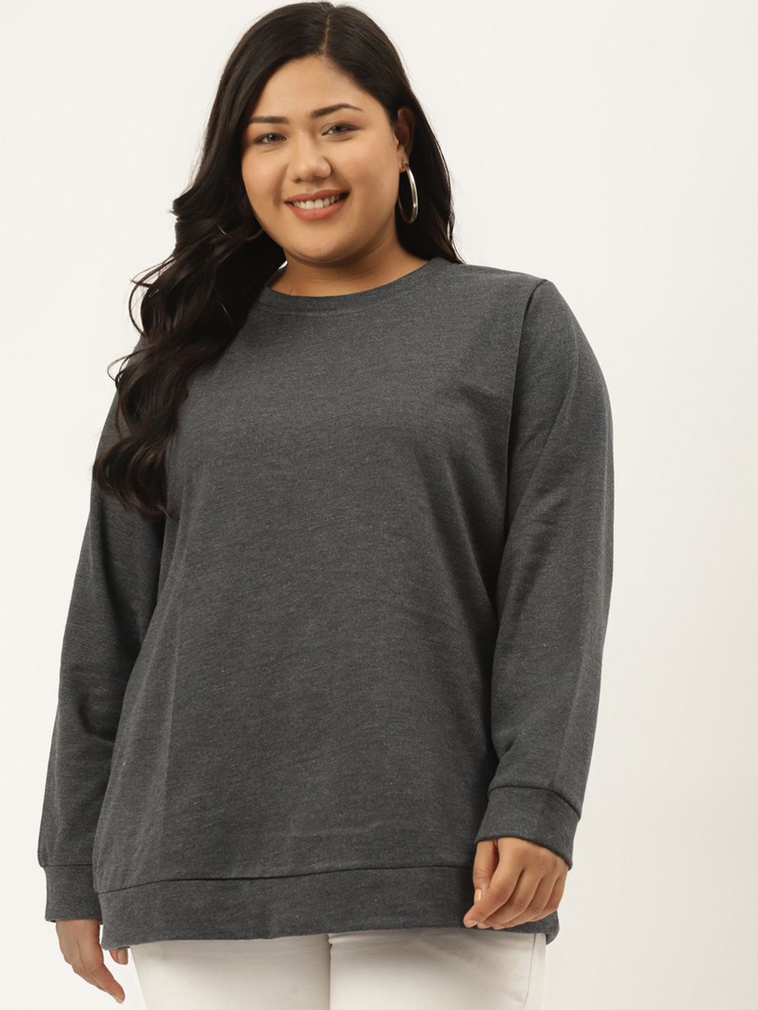 

theRebelinme Women Sweatshirt, Charcoal