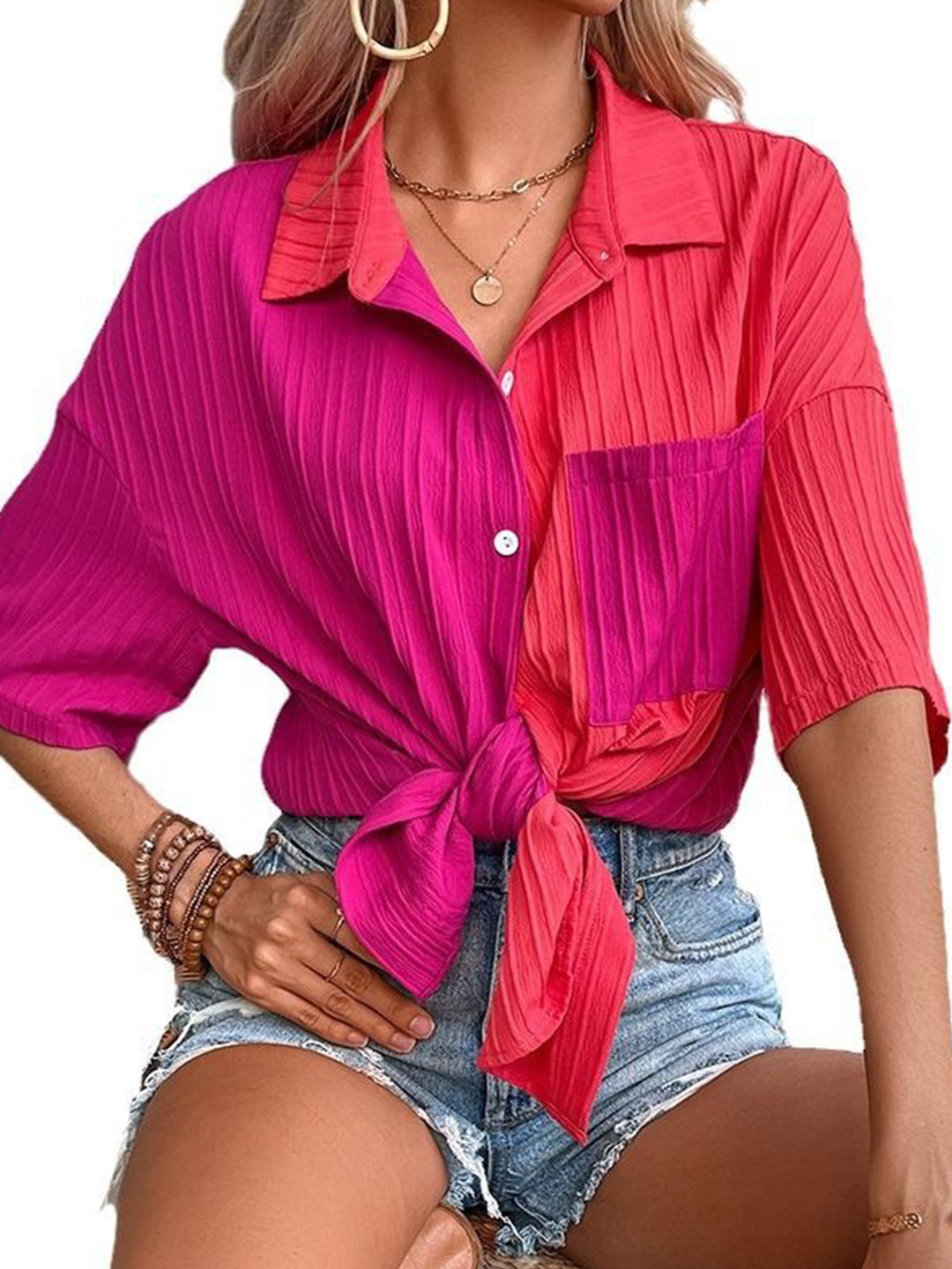 

StyleCast Shirt Style Top, Orange