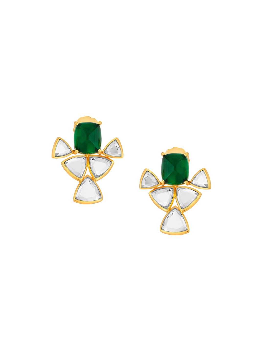 

Isharya Contemporary Studs Earrings, Green