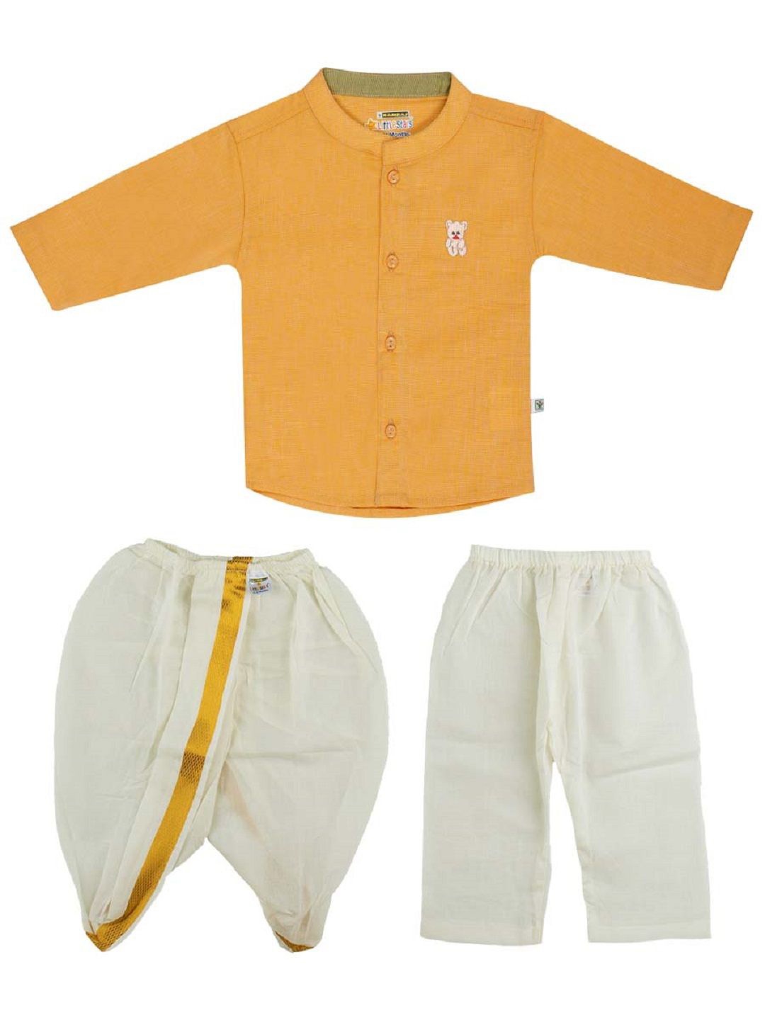 

RAMRAJ Ethnic Shirt with Dhoti Pants, Yellow