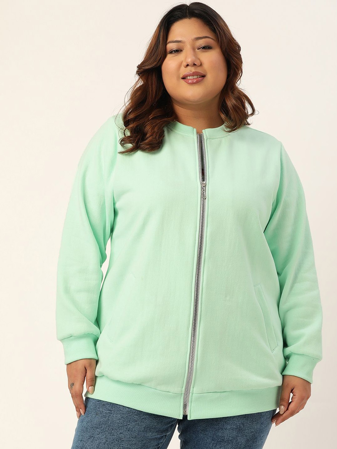 

theRebelinme Women Open Front Jacket, Sea green