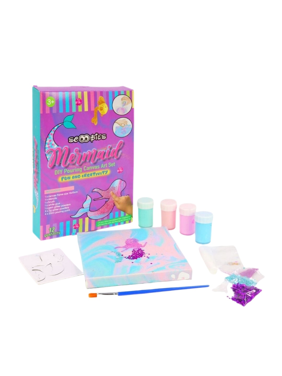 

SCOOBIES Pink & Blue DIY Pouring Canvas Art Set The Voyage Of Mermaid