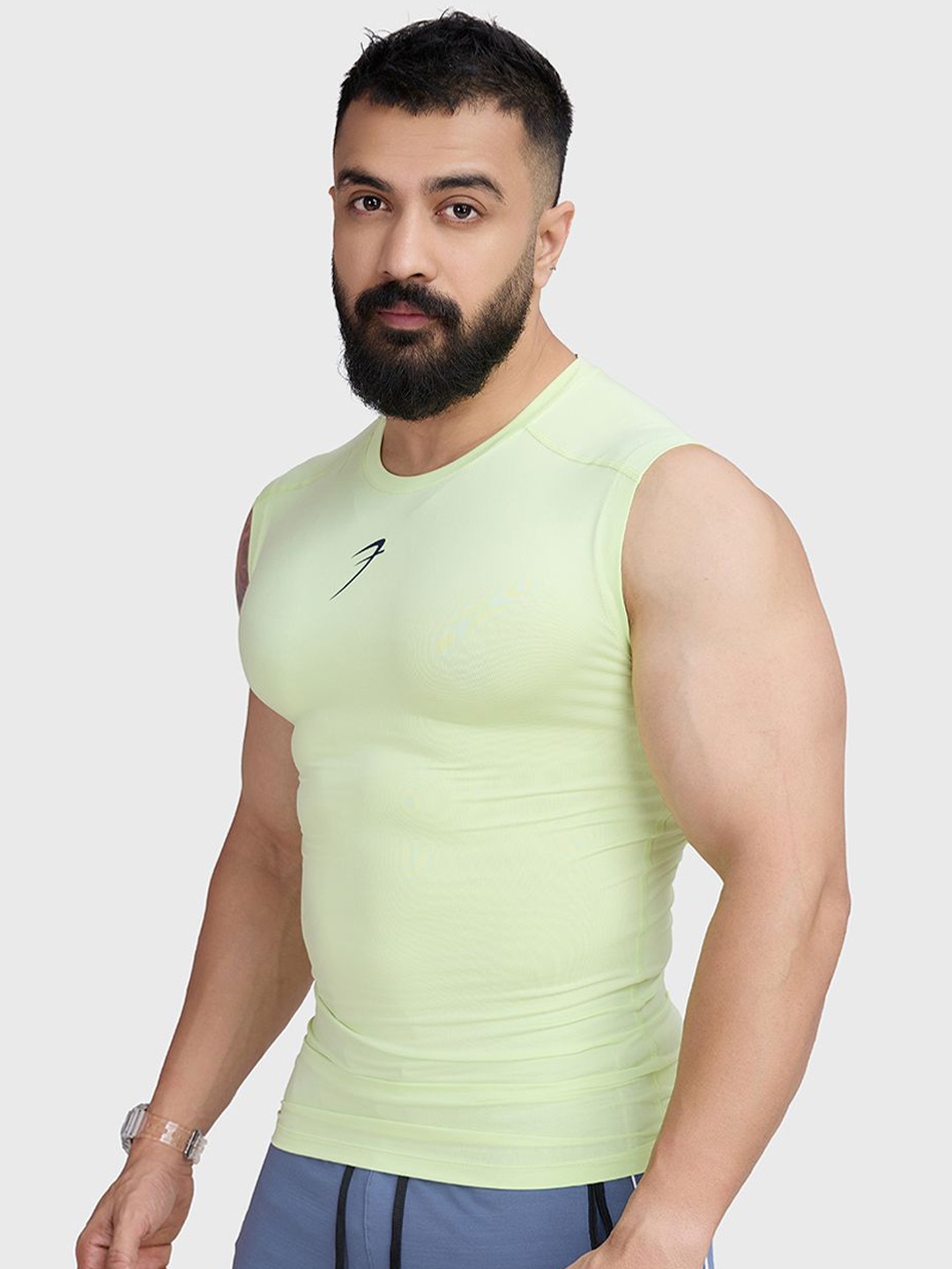 

FUAARK Sleeveless Gym Innerwear Vests FComp-Tank-Lime-S, Green