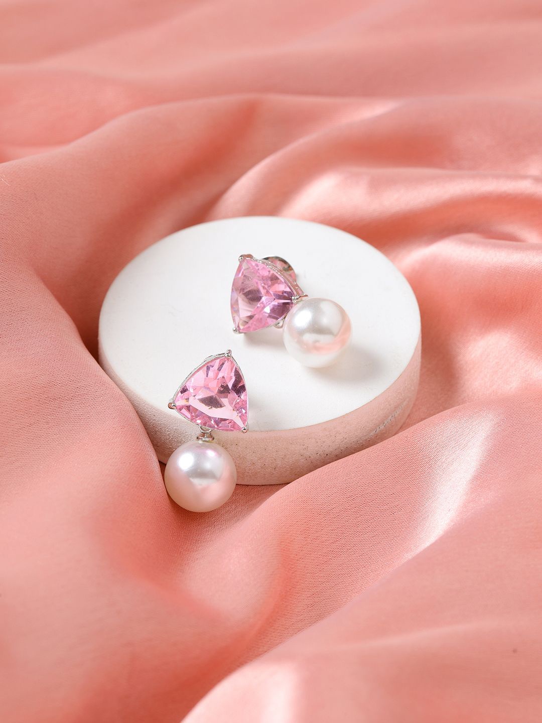 

RITU SINGH Contemporary Studs Earrings, Pink