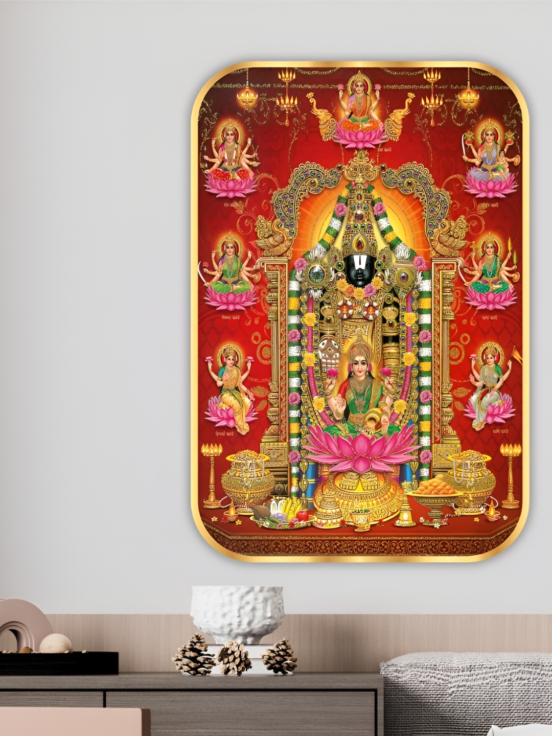 

SAF Gold-Toned & Red 1 Piece Wood Religious Wall Paintings