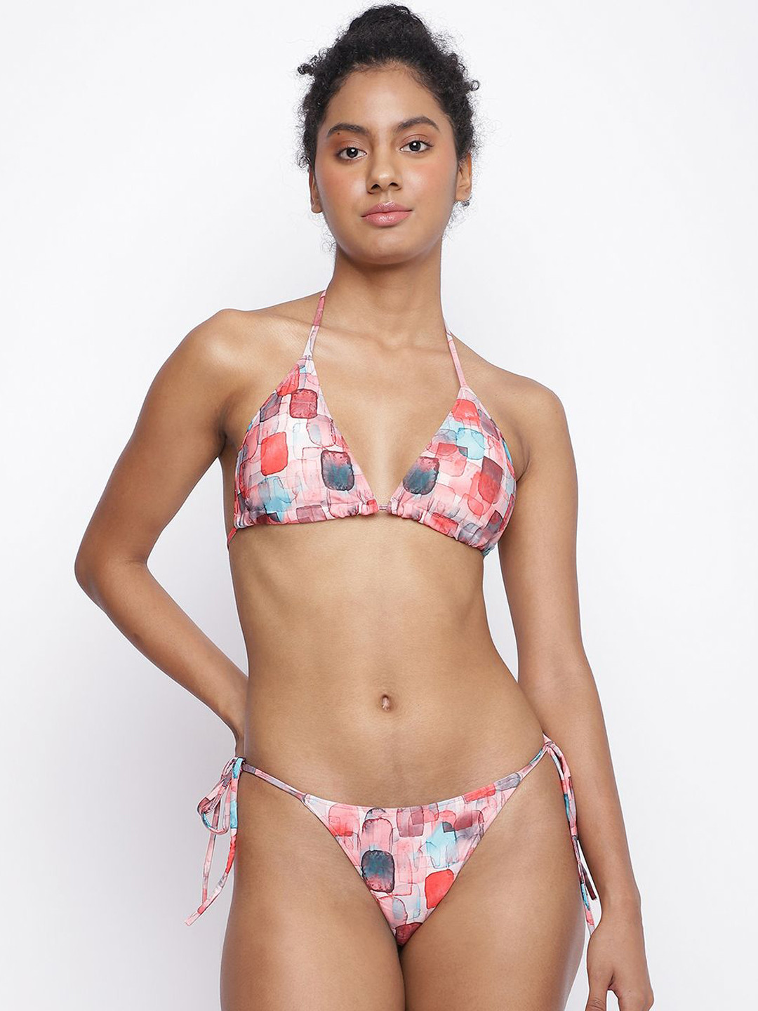 

La Intimo Printed Swim Bikini Set, Pink