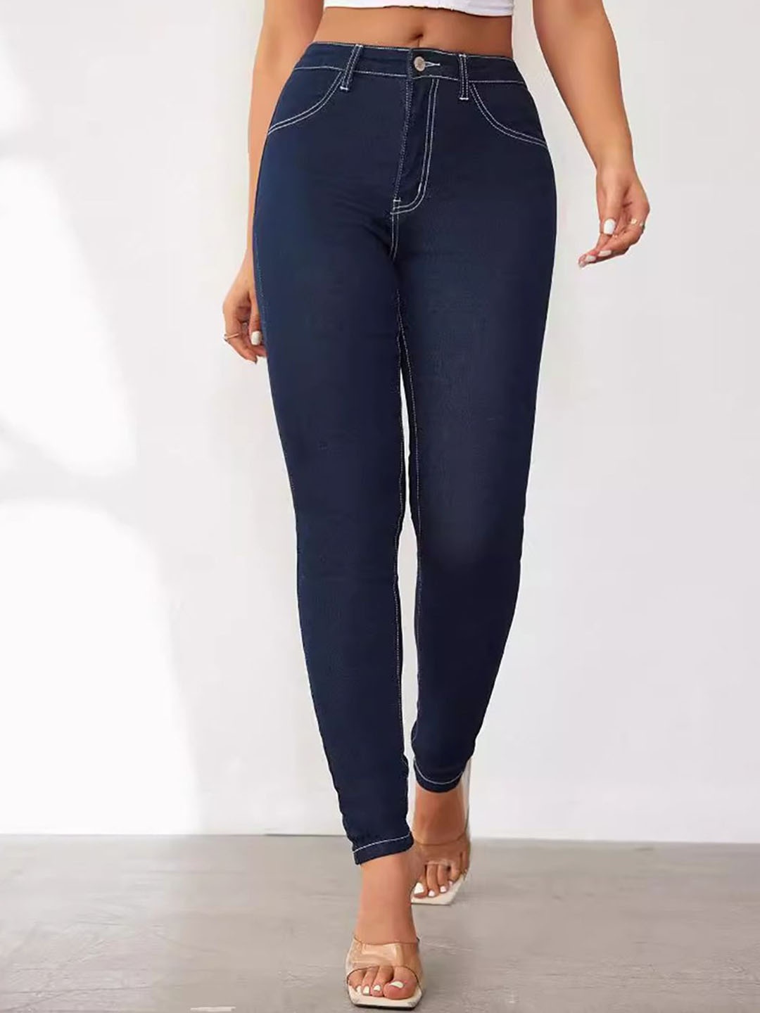 

StyleCast x Revolte Women Skinny Fit Jeans, Blue