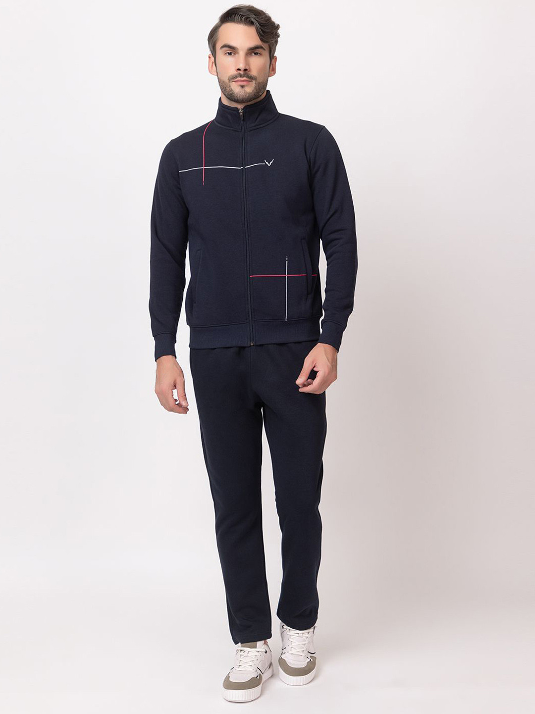 

ARIIX Men Cotton Mid Rise Tracksuits, Navy blue
