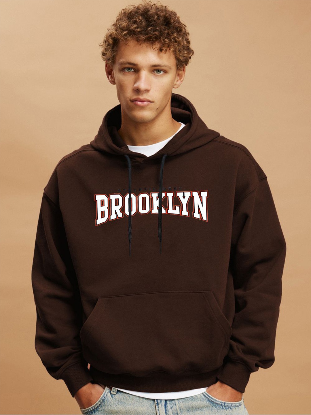 

CLAFOUTIS Men Hooded Sweatshirt, Brown