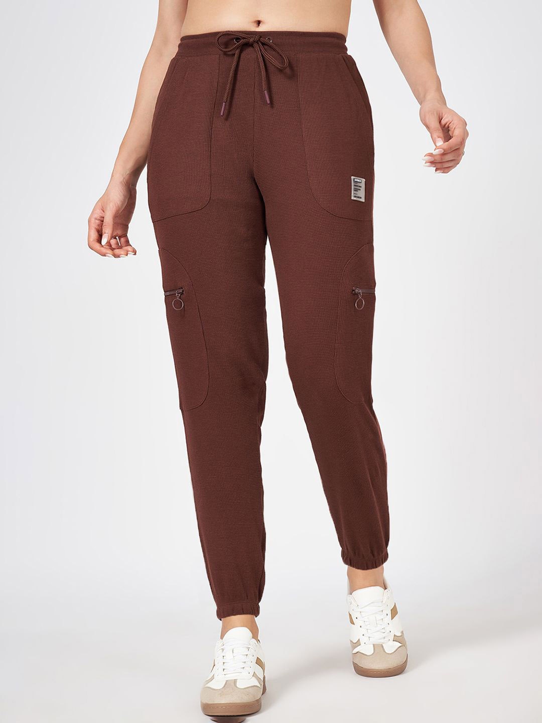 

Ajile by Pantaloons Women Pure Cotton Joggers, Brown