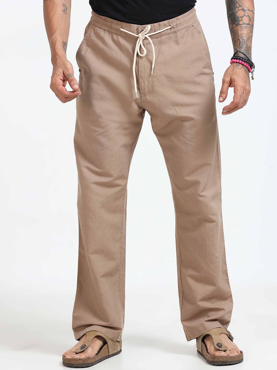 

Italian Colony Men Breeze Flex Casual Trousers, Khaki