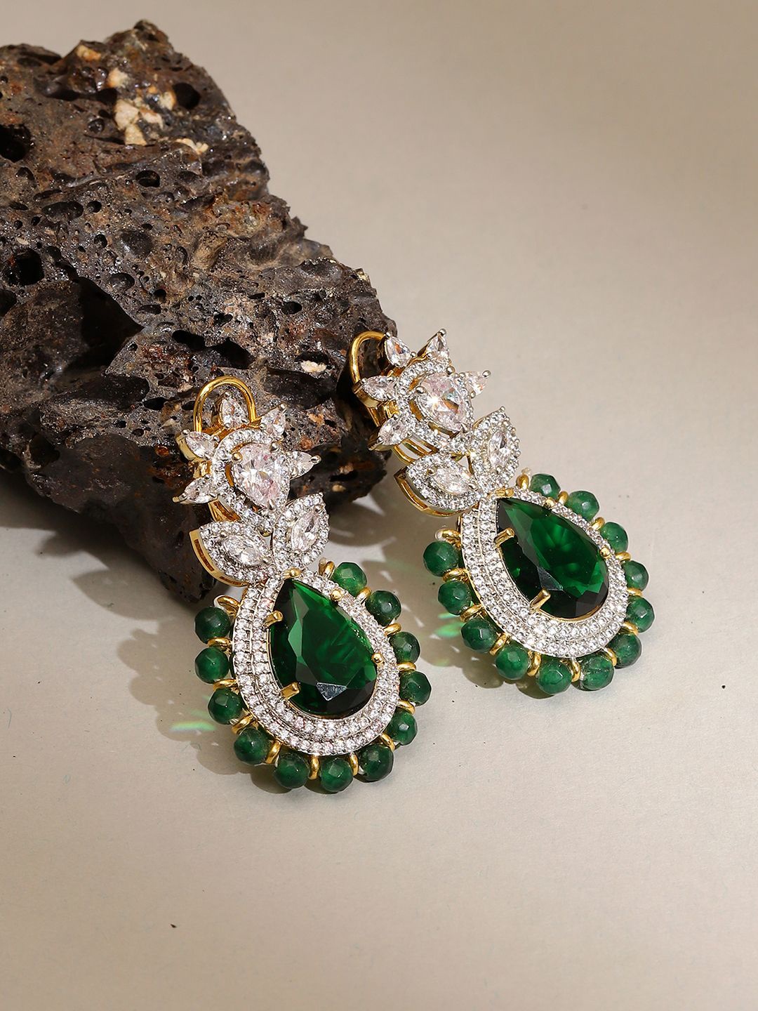 

RITU SINGH Contemporary Drop Earrings, Green