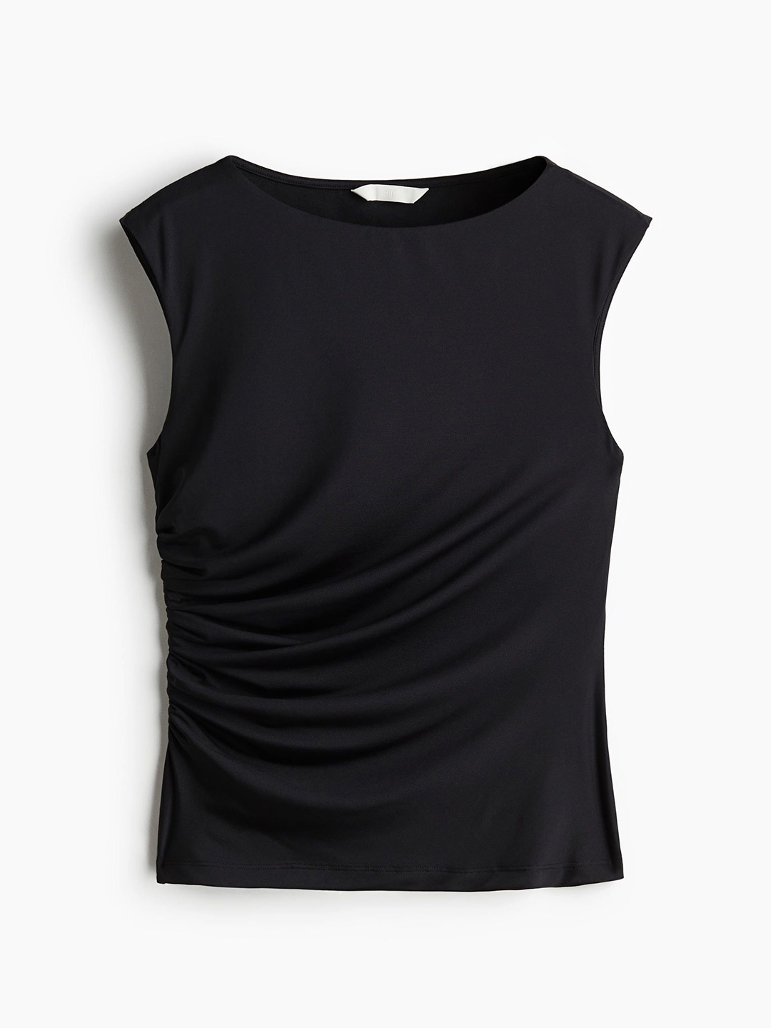 

H&M Draped Jersey Top, Black