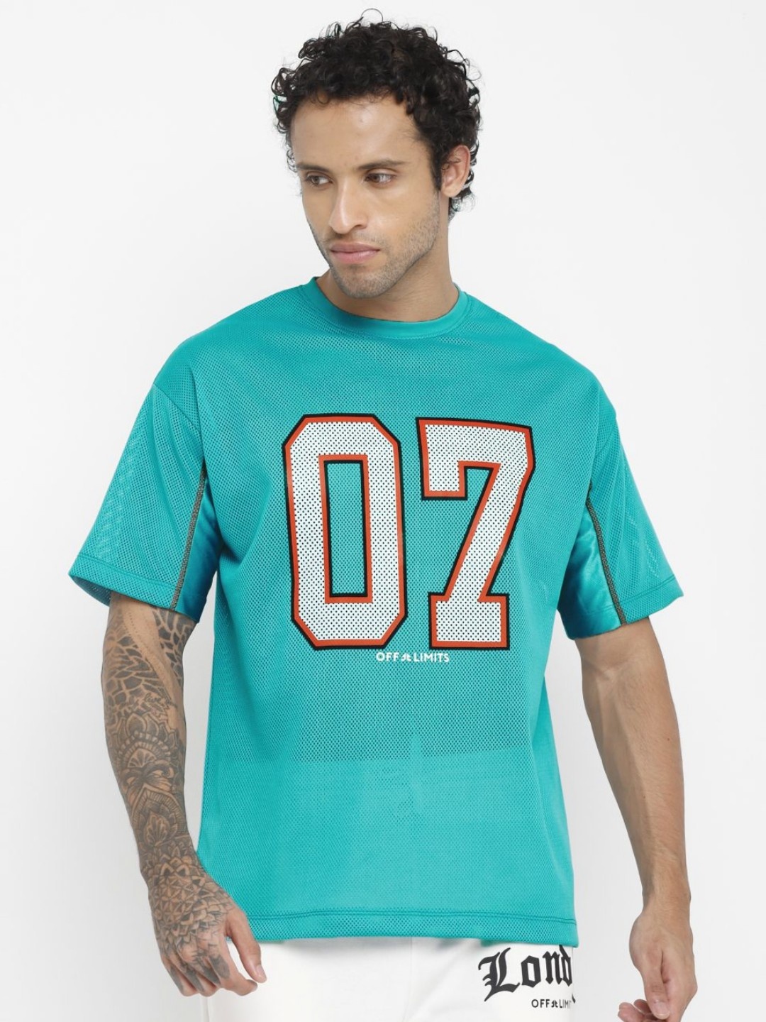 

OFF LIMITS Men Printed Applique T-shirt, Green