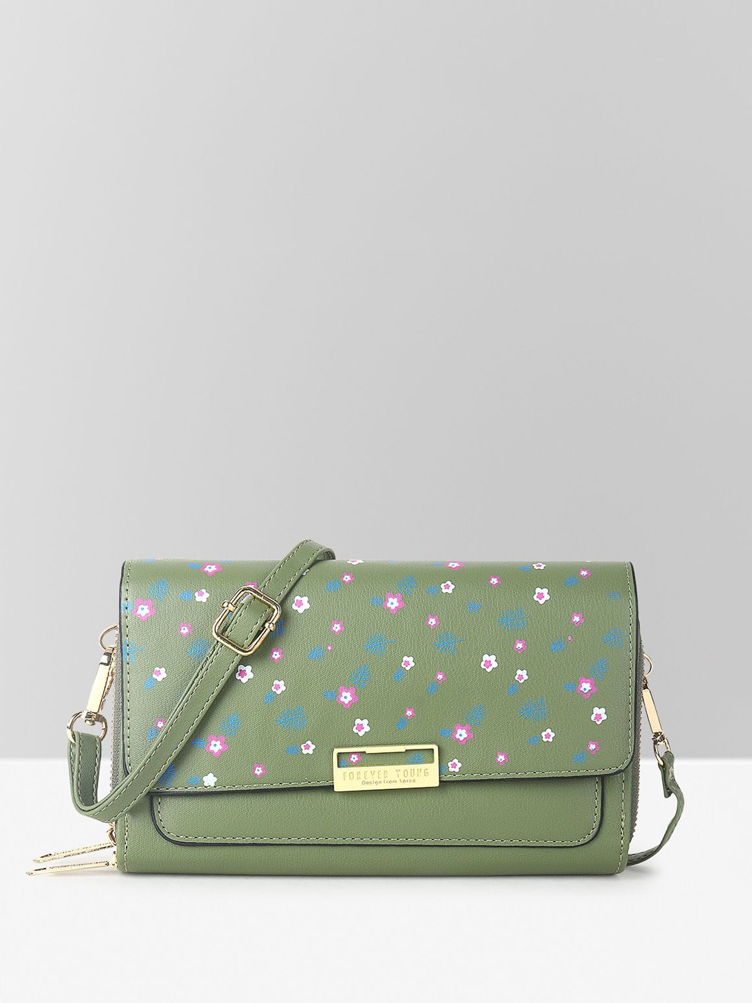 

Filauri Geometric Embellished PU Structured Handheld Bag, Green