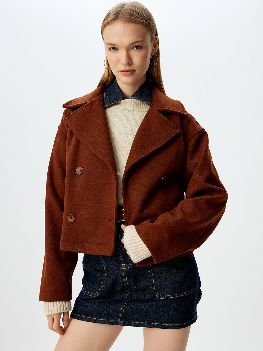 

Koton Women Biker Jacket, Brown