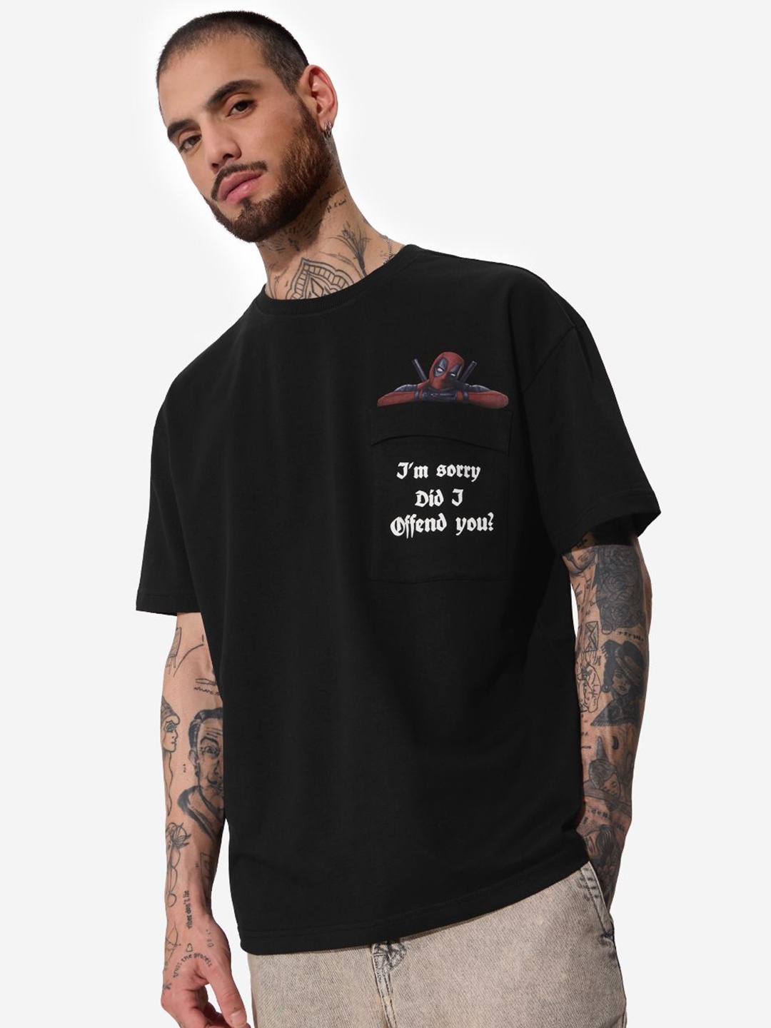 

The Souled Store Men Printed T-shirt, Black