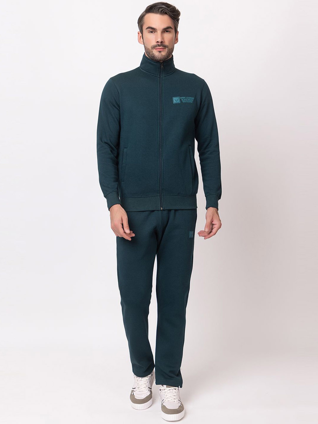 

ARIIX Men Mock Collar Track Suit, Green