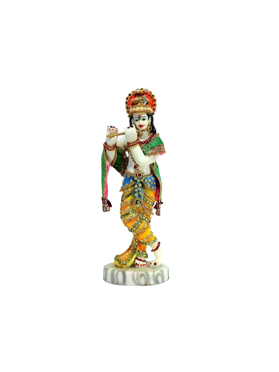 

NAYRA HANDICRAFTS Yellow Lord Krishna Religious Idol Showpiece