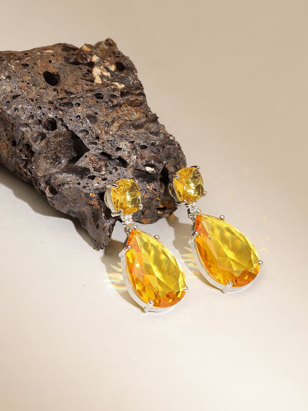 

RITU SINGH Contemporary Drop Earrings, Yellow