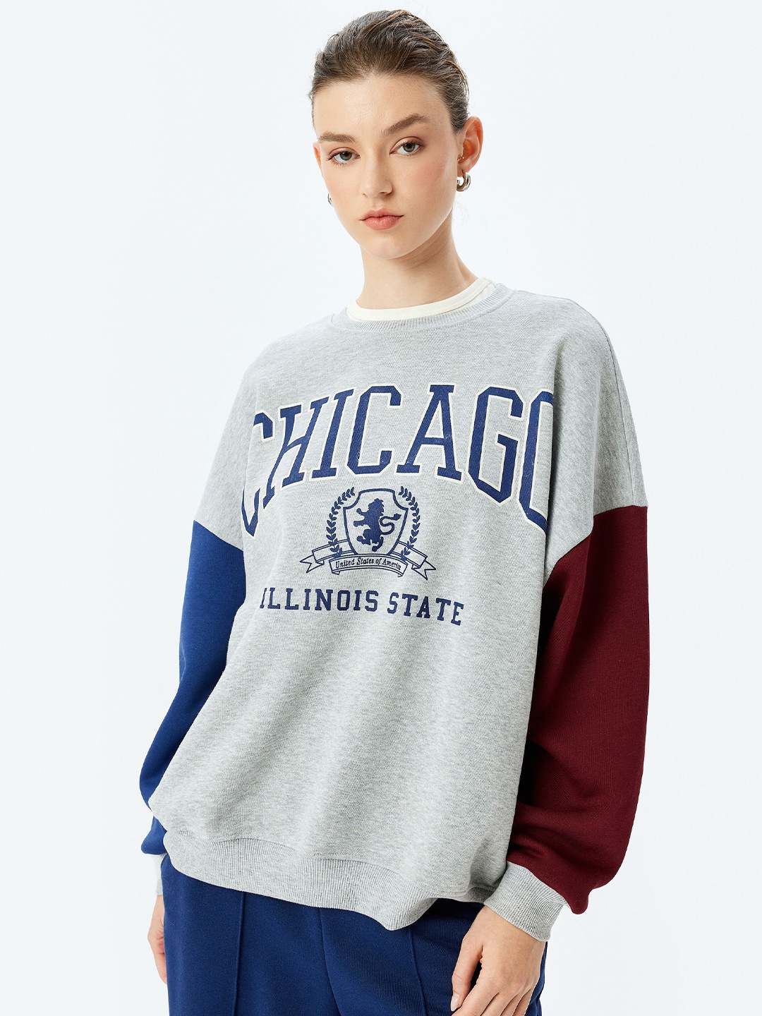 

Koton Women Printed Sweatshirt, Grey