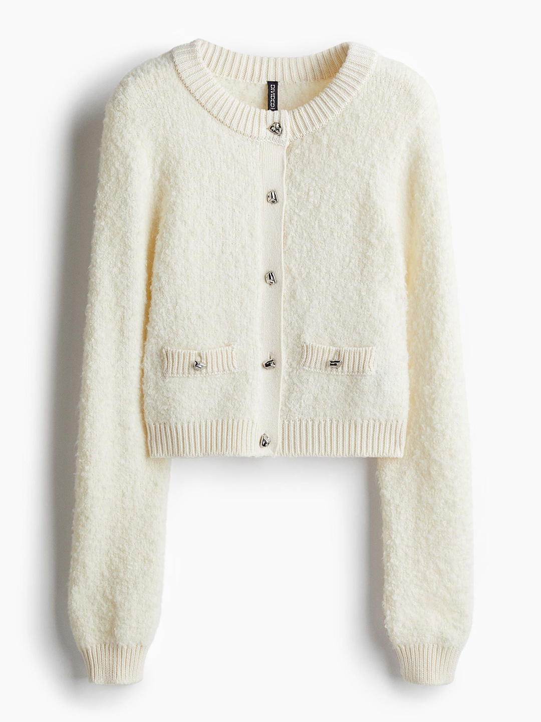 

H&M Boucl-Knit Cardigan, White