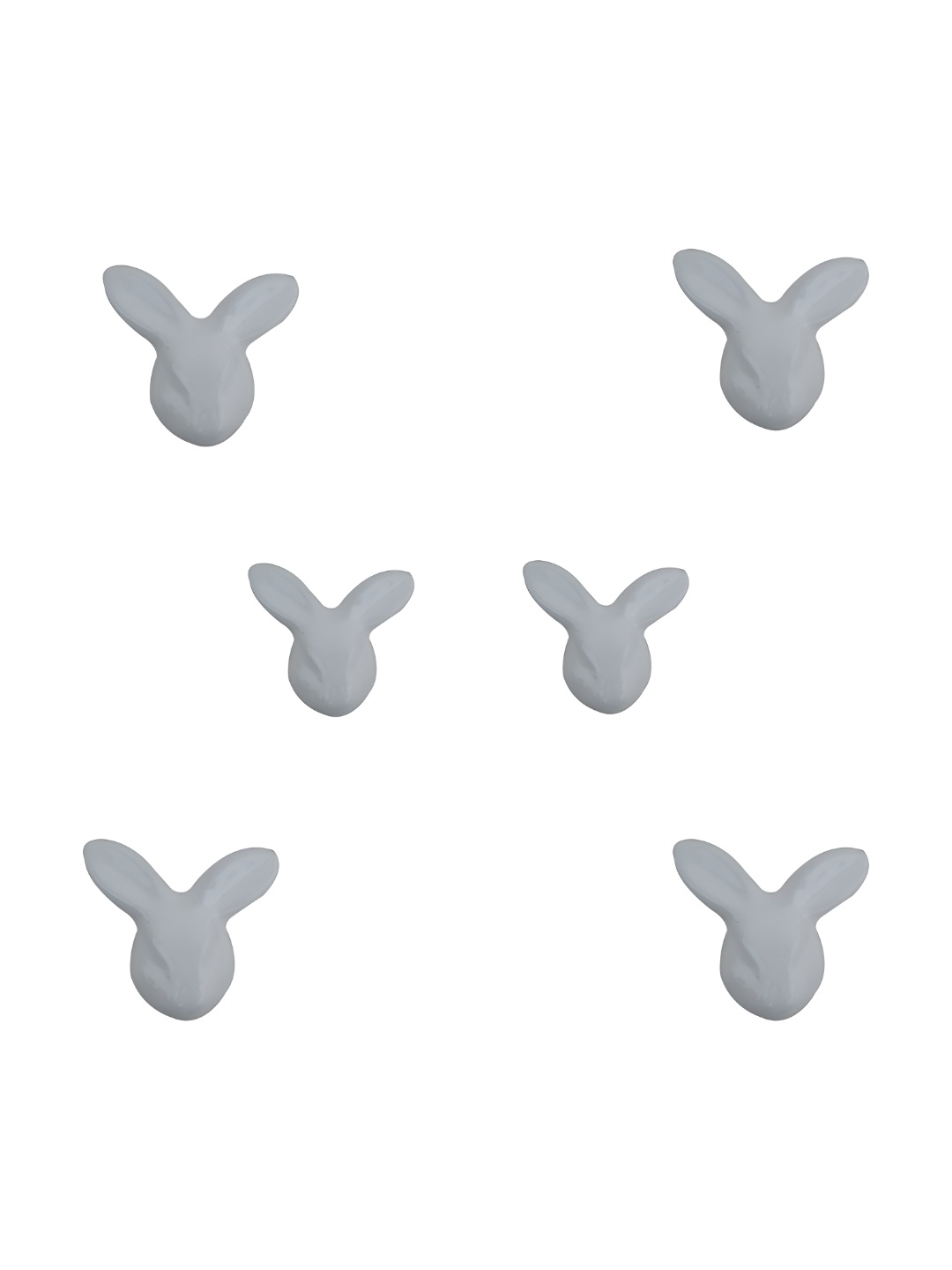 

Indianshelf 6Pcs White Textured Ceramic Rabbit Knobs