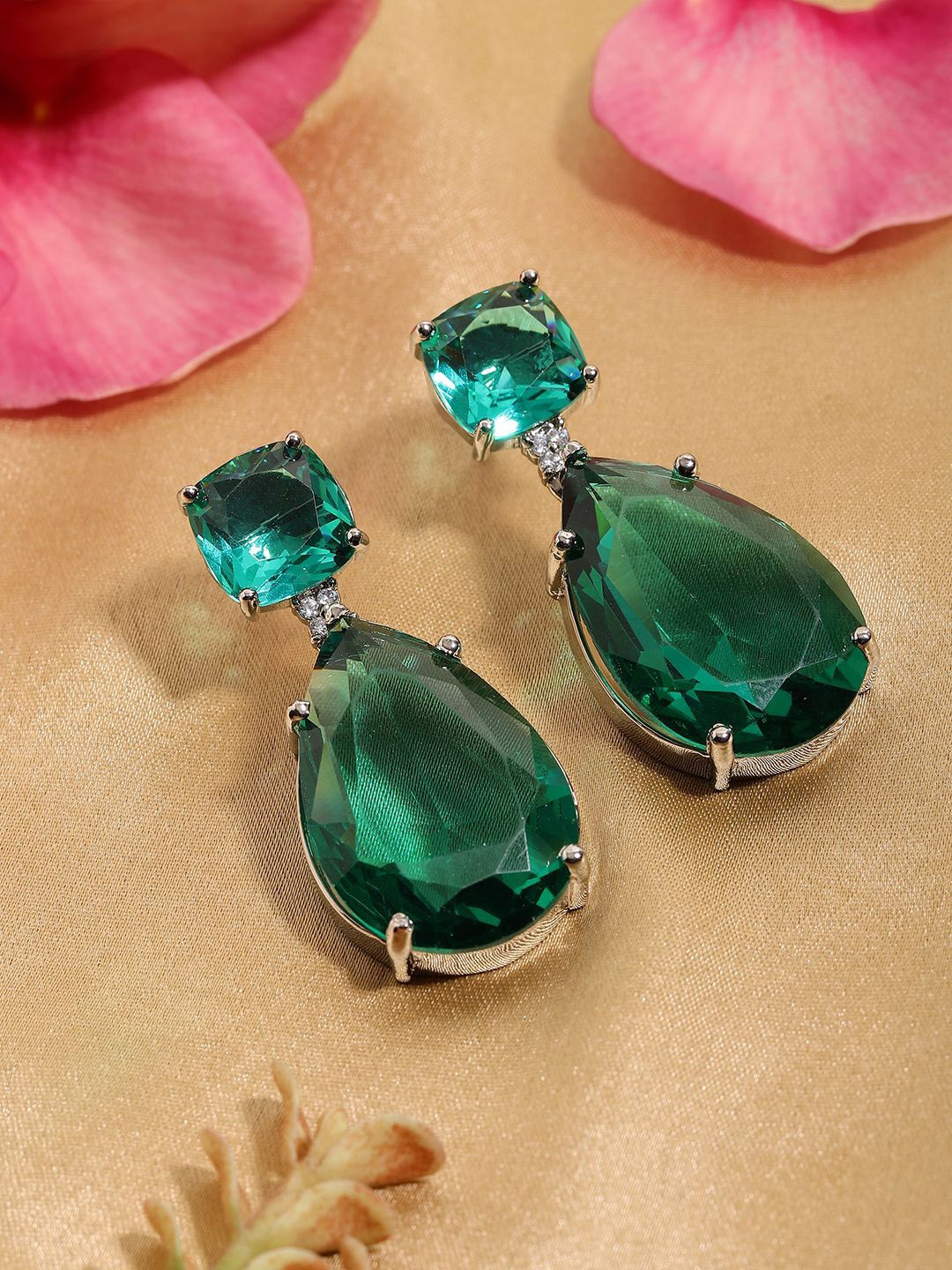 

RITU SINGH Contemporary Drop Earrings, Green