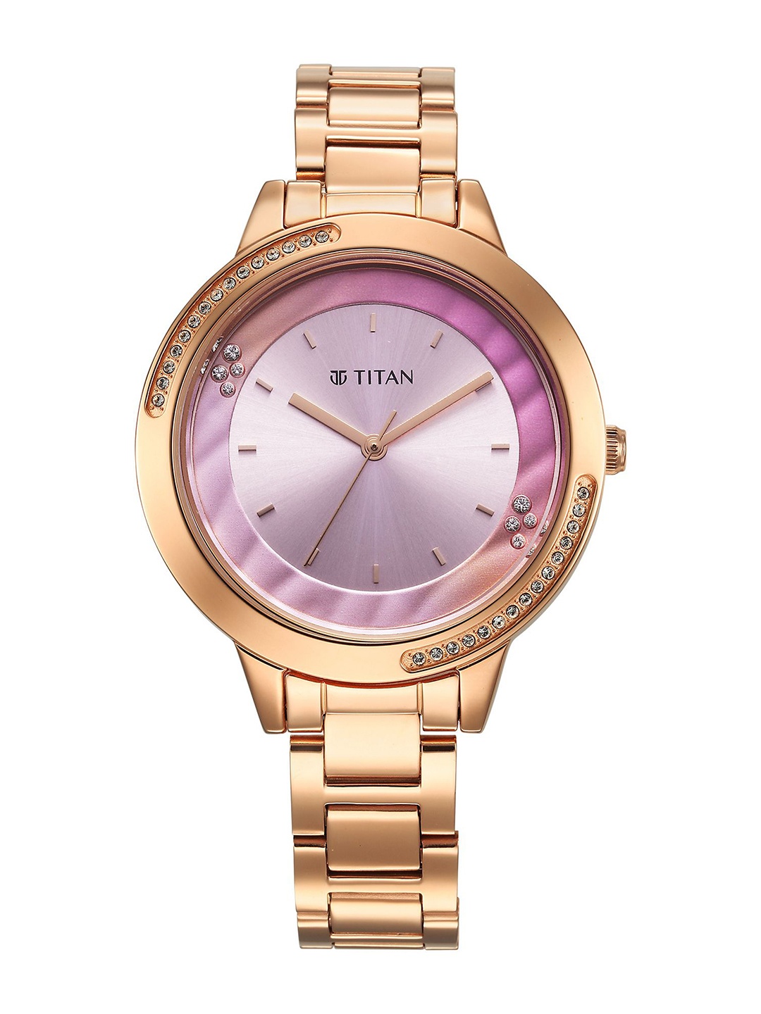 

Titan Women Brass Dial & Stainless Steel Bracelet Style Straps Analogue Watch 2764WM01, Pink