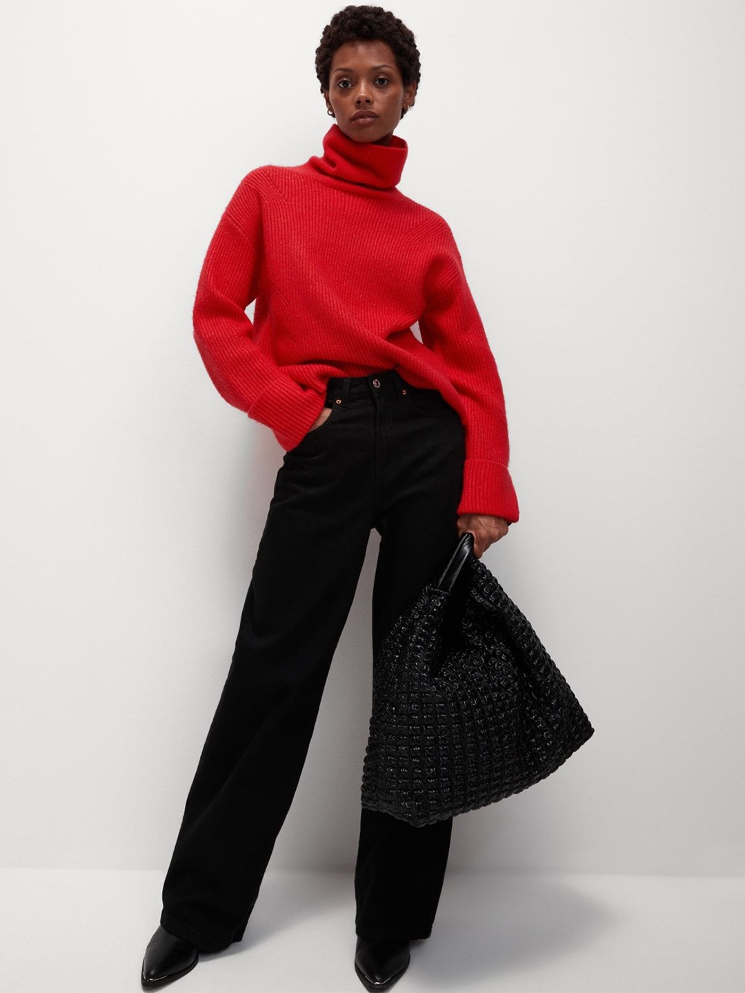 

Marks & Spencer Women Ribbed Pullover, Red