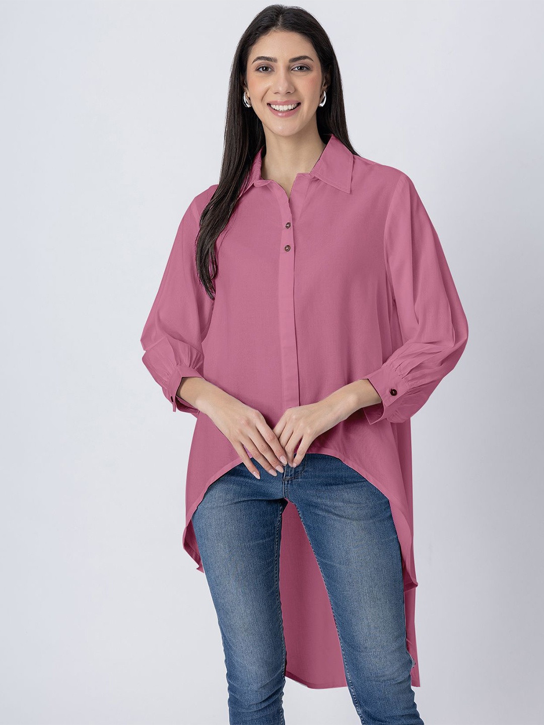 

Moomaya Women Opaque Casual Shirt, Mauve