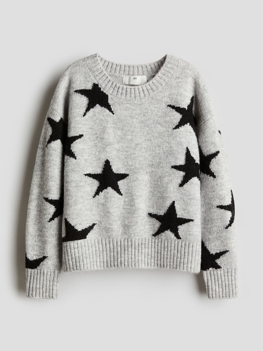 

H&M Girls Jacquard-Knit Jumper, Grey