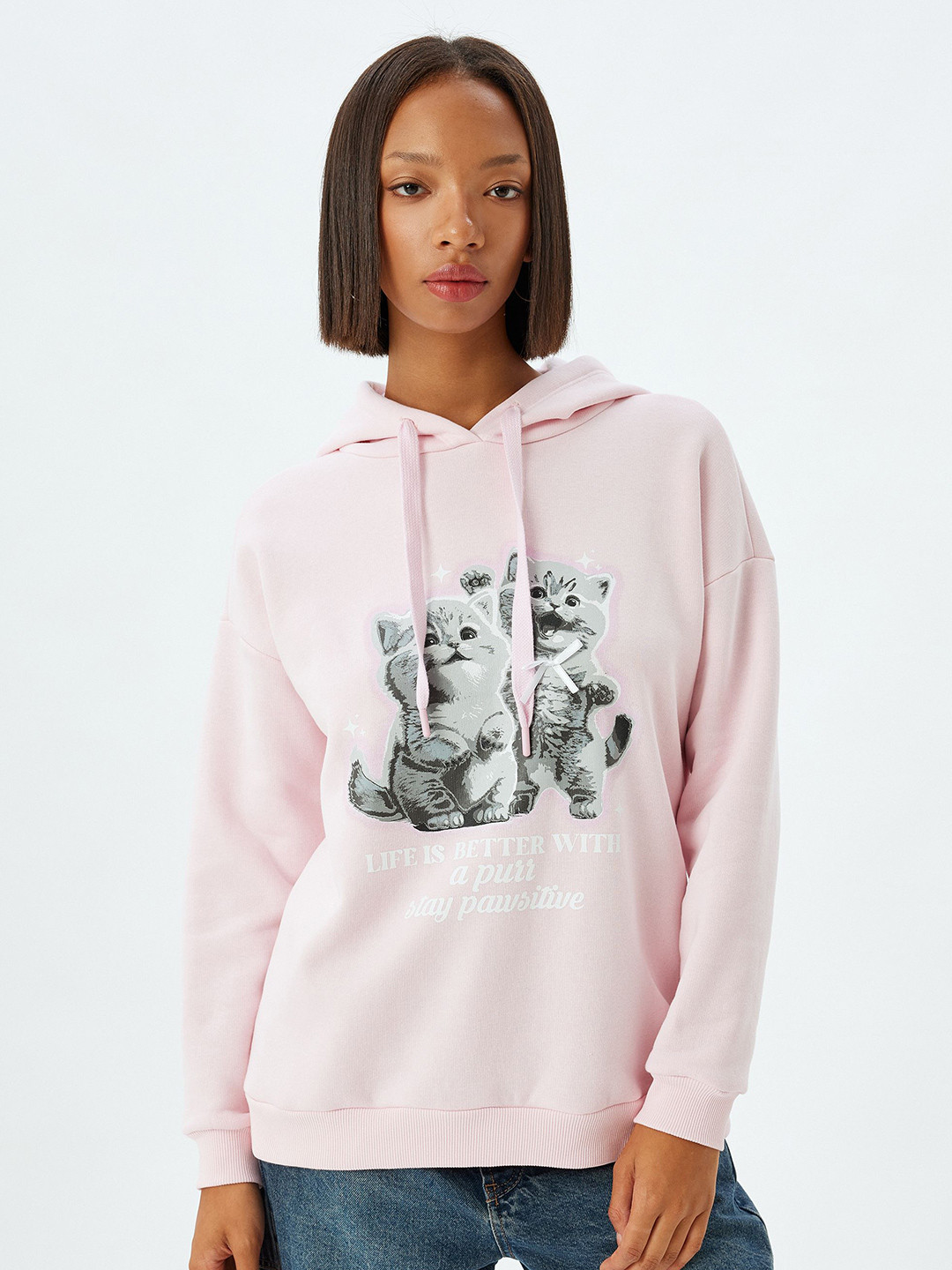 

Koton Women Printed Sweatshirt, Pink