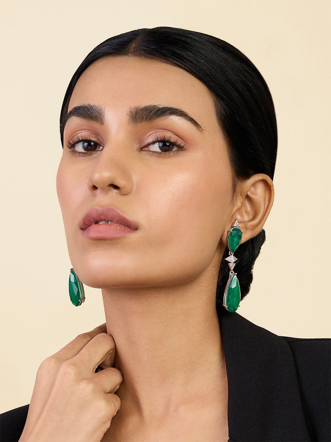 

Isharya Contemporary Drop Earrings, Green