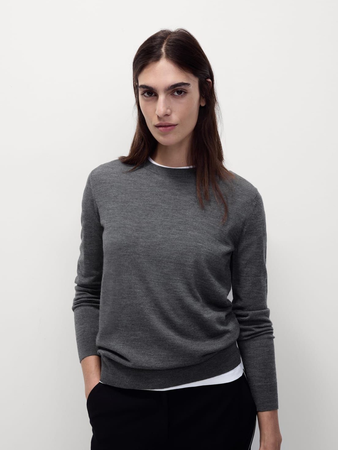 

Marks & Spencer Women Woollen Pullover, Grey
