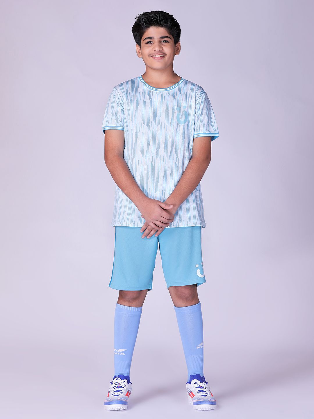 

UMILDO Boys Printed Sports T-shirt With Short, Blue