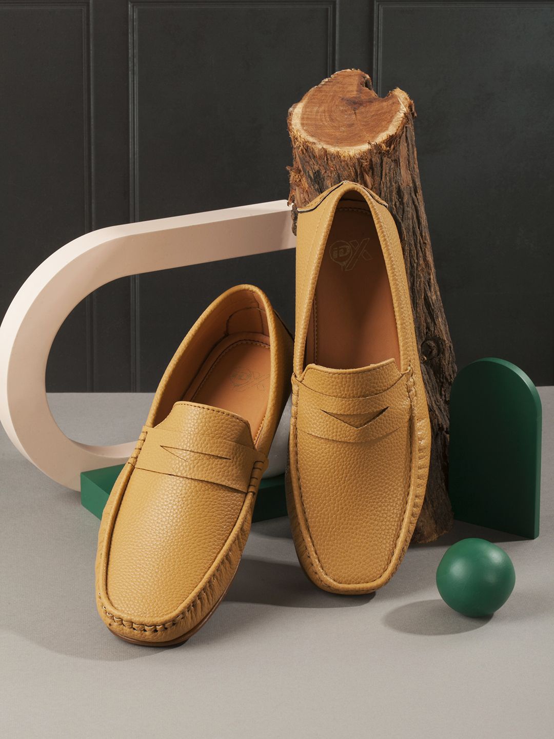 

ID Men Round Toe Antibacterial Loafers, Mustard