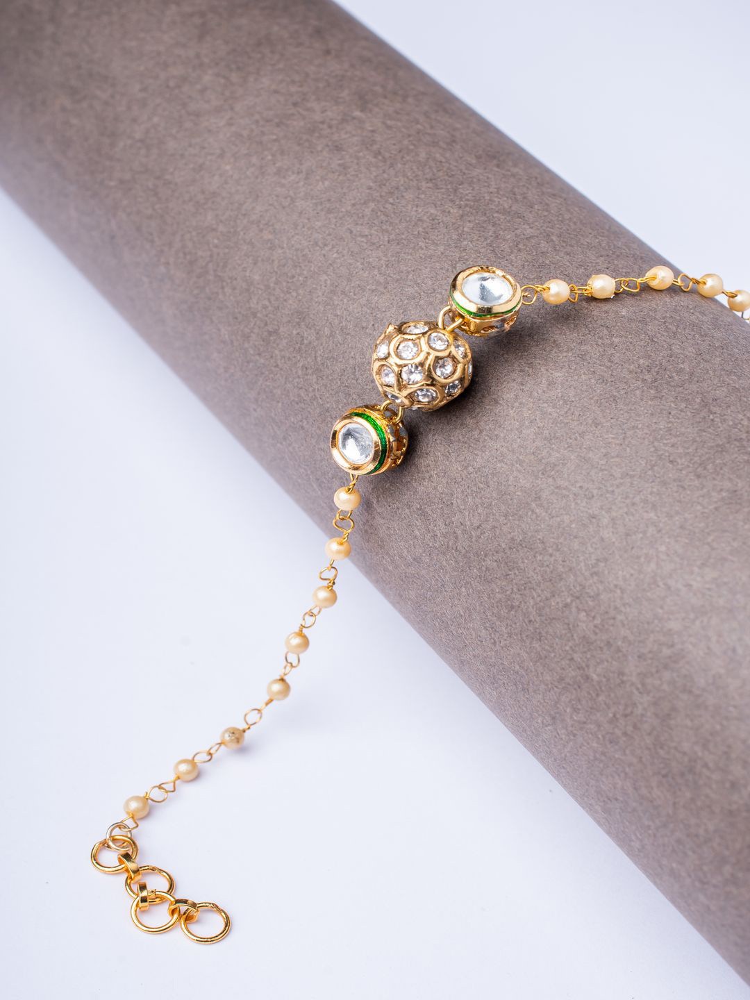 

Vivinia by Vidhi Women Kundan Meenakari Gold-Plated Wraparound Bracelet