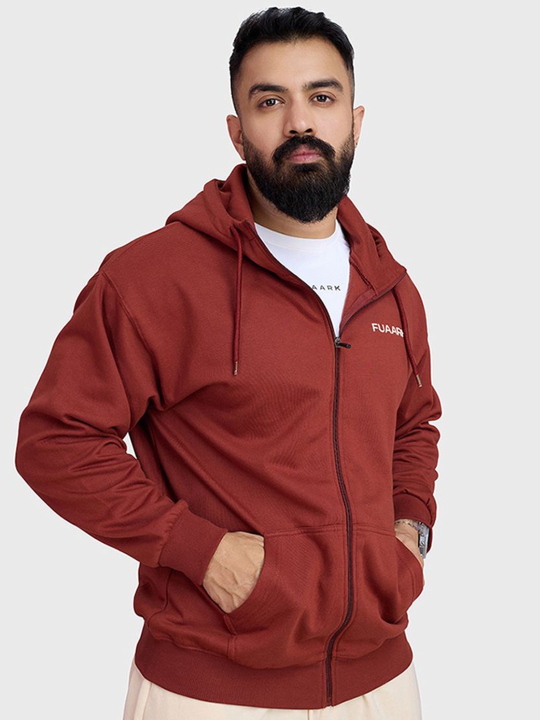 

FUAARK Men Lightweight Training or Gym Sporty Jacket, Rust