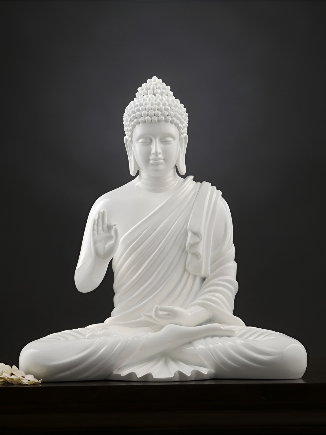 

NAYRA HANDICRAFTS White Buddha Idol Showpiece