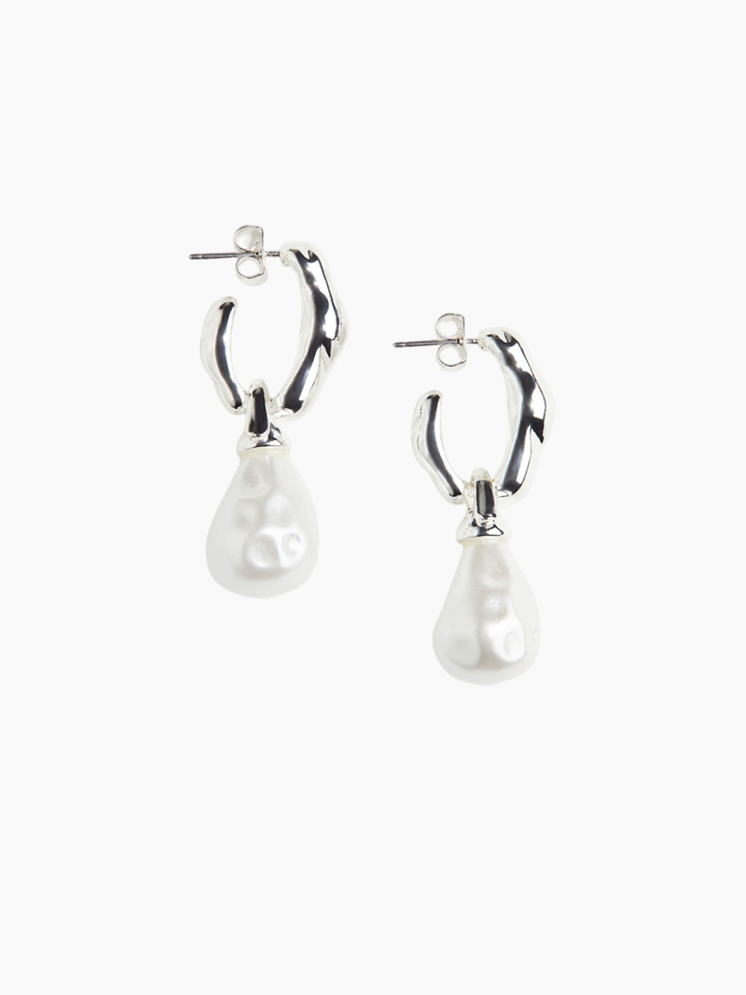 

H&M Pendant Hoop Earrings, Silver