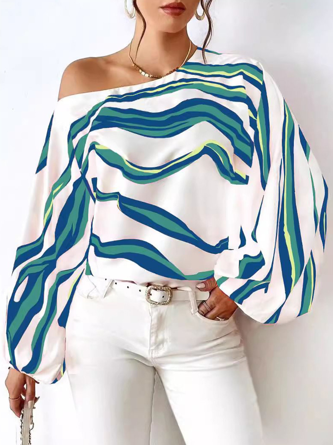 

StyleCast One Shoulder Top, Blue