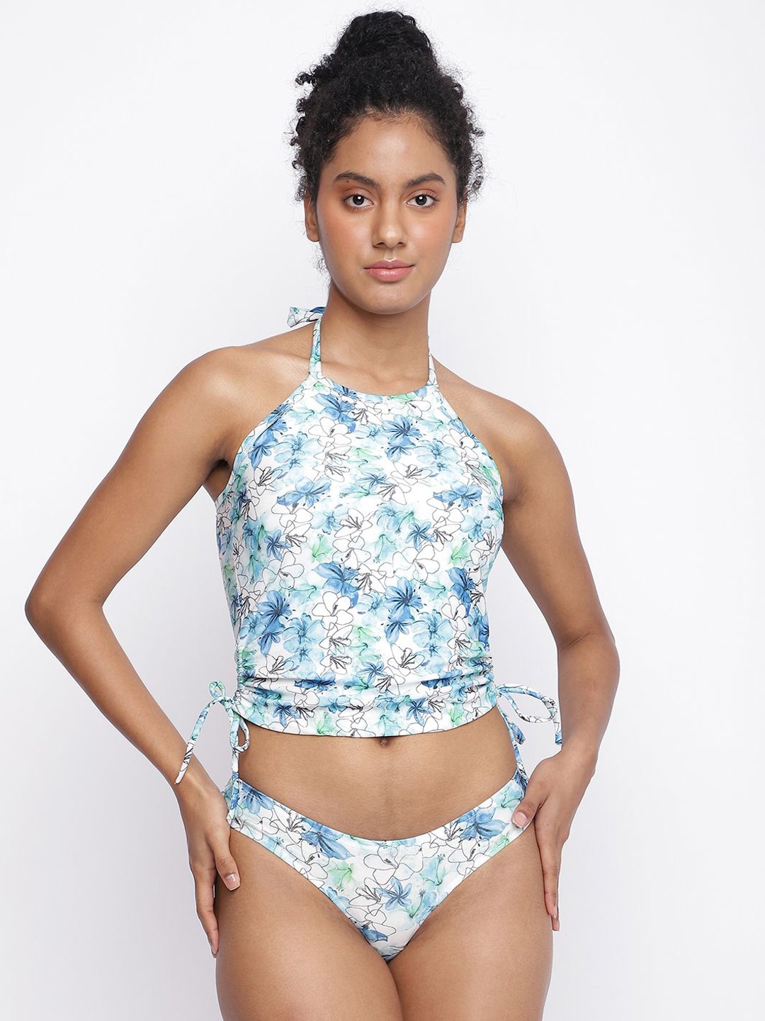 

La Intimo Printed Halter Neck Swim Set, White