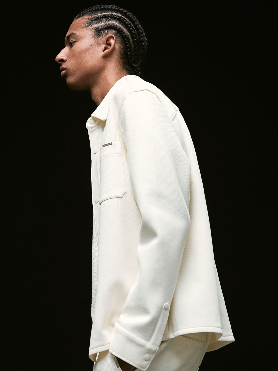 

H&M Spread Collar Shacket, White