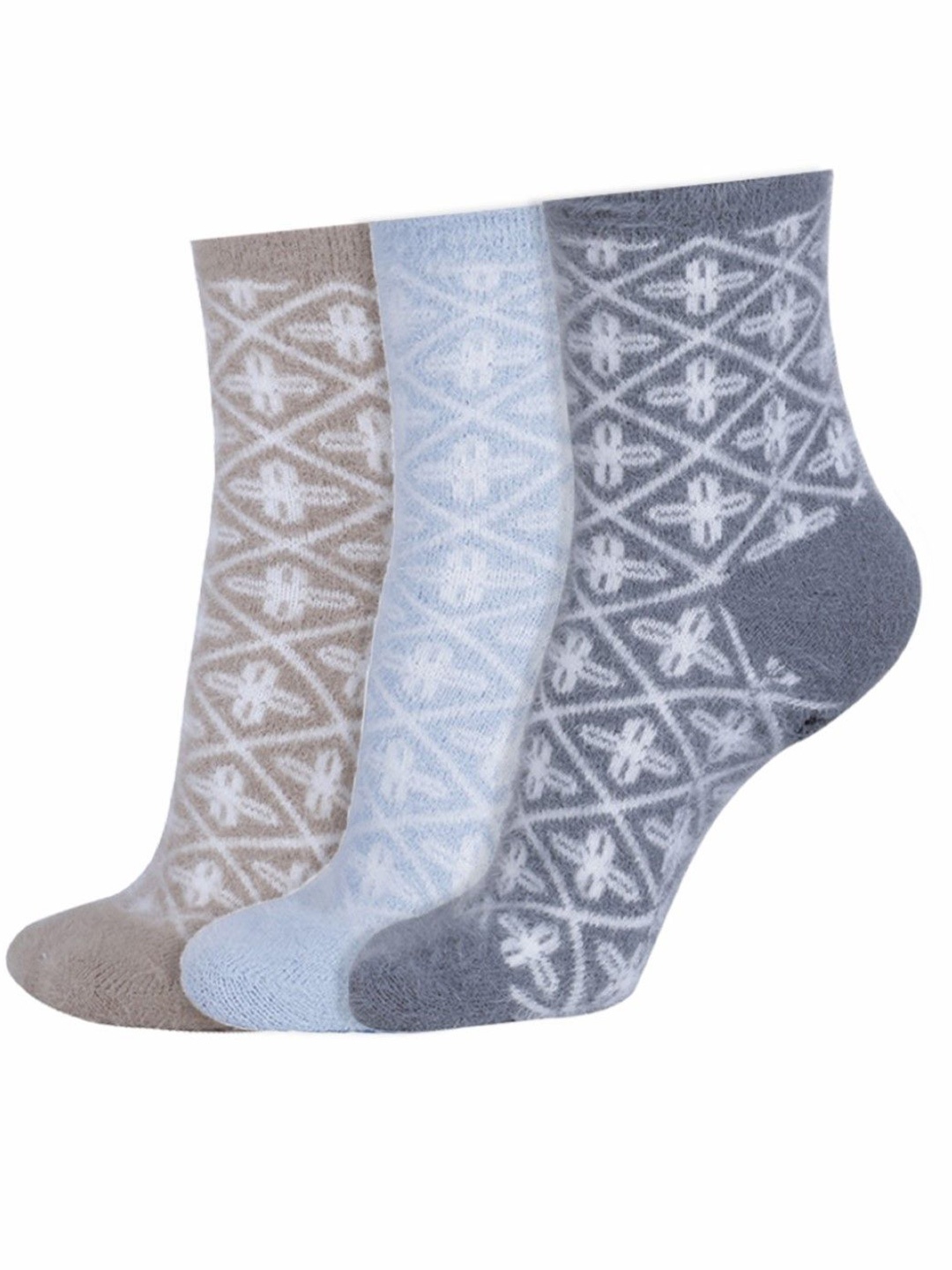 

Dollar Women Pack Of 3 Patterned Ankle-Length Socks, Blue